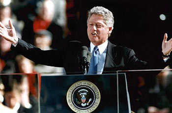 1993年,克林顿首次当选就职宣誓